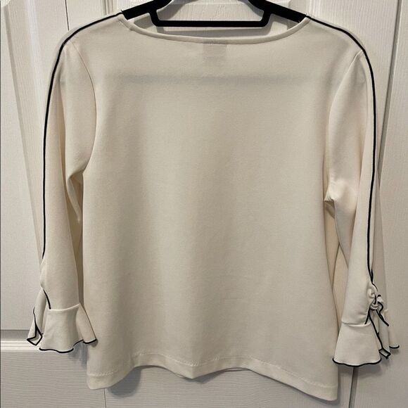 Chico’s Off-White and Black Work Blouse - Picture 2 of 3